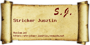 Stricker Jusztin névjegykártya