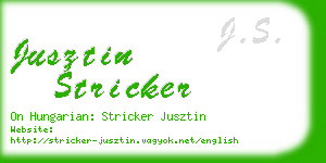 jusztin stricker business card